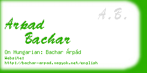 arpad bachar business card